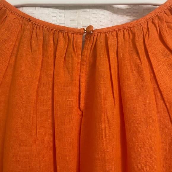 New J.Crew Palermo smocked-waist mini dress in linen, color: fire lily, size: XL - Picture 5 of 10